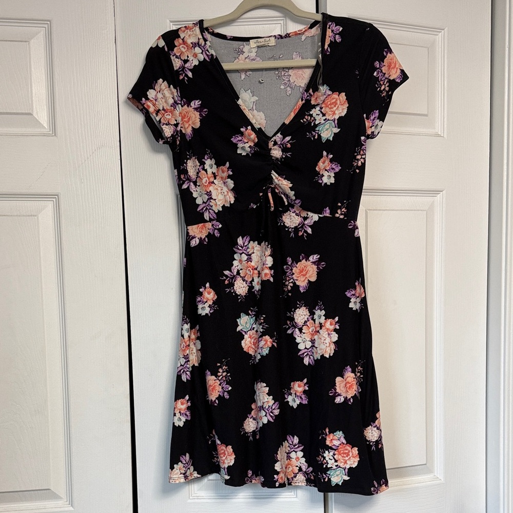 Ultra Flirt Black Floral Mini Dress